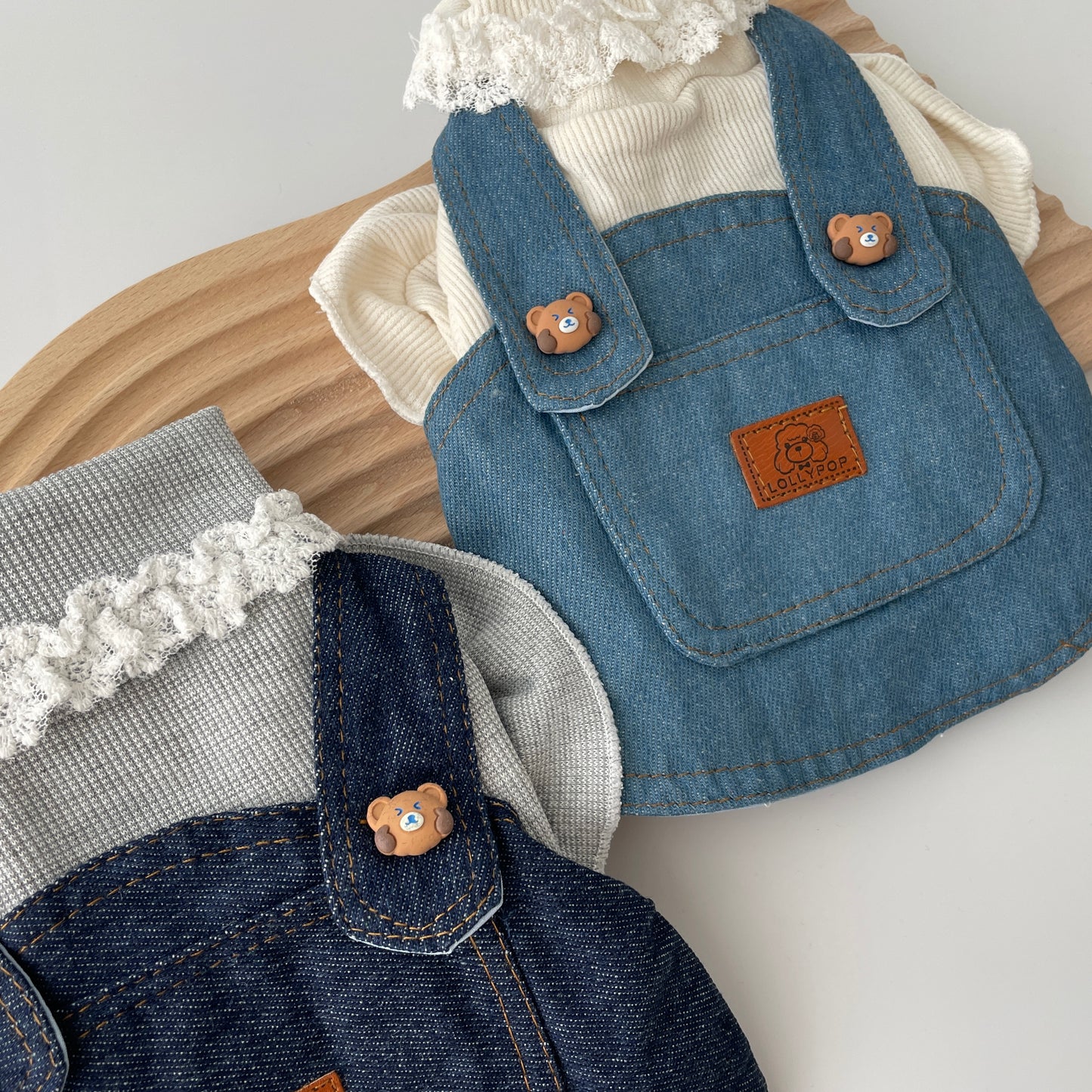 ハイネックトップス×サロペットスカートset