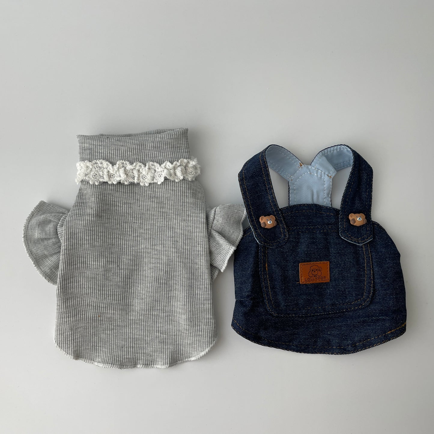ハイネックトップス×サロペットスカートset